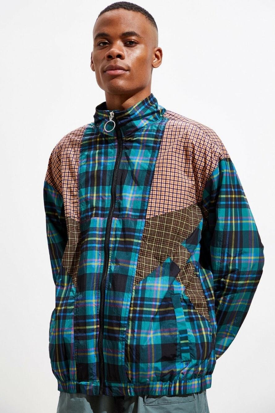 NWOT Urban Outfitters Plaid Track Jacket